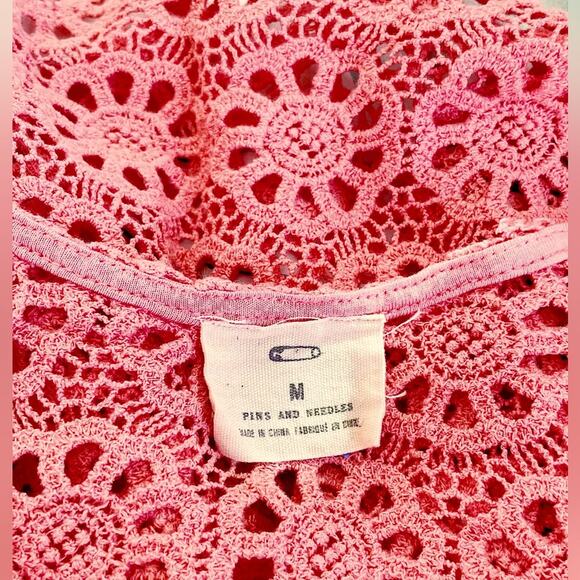 Urban Outfitters Daisy Lace Swing Top Coral Medium EUC - Picture 10 of 13
